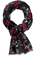 Red & Black Floral Scarf