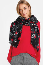 Red & Black Floral Scarf