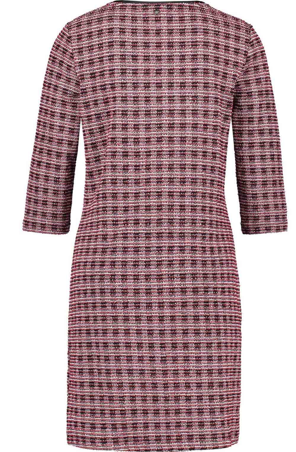 Red & Black Textured Knit Dress