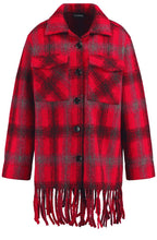 Red Check Tassel Shacket