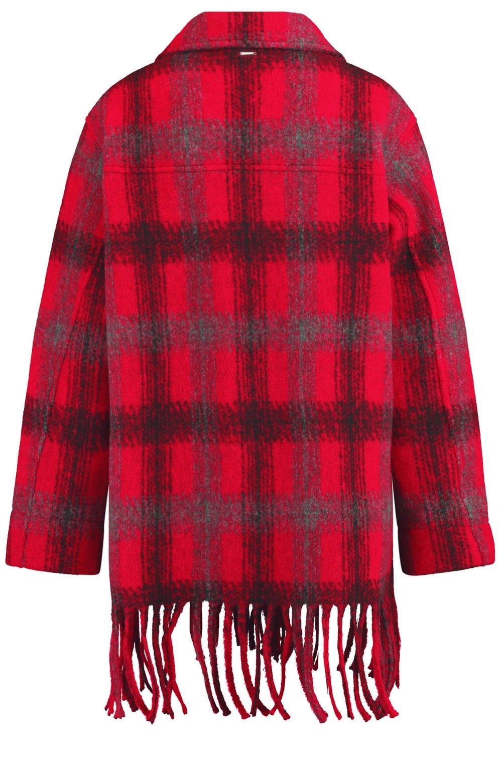 Red Check Tassel Shacket
