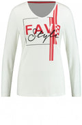 Red Front Design Jersey Top