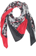Red & Grey Patterned Scarf