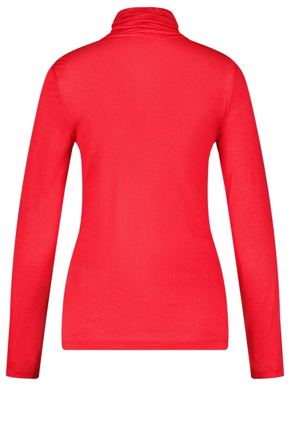 Red Jersey Polo Neck Top