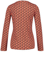 Red Patterned Jersey Top