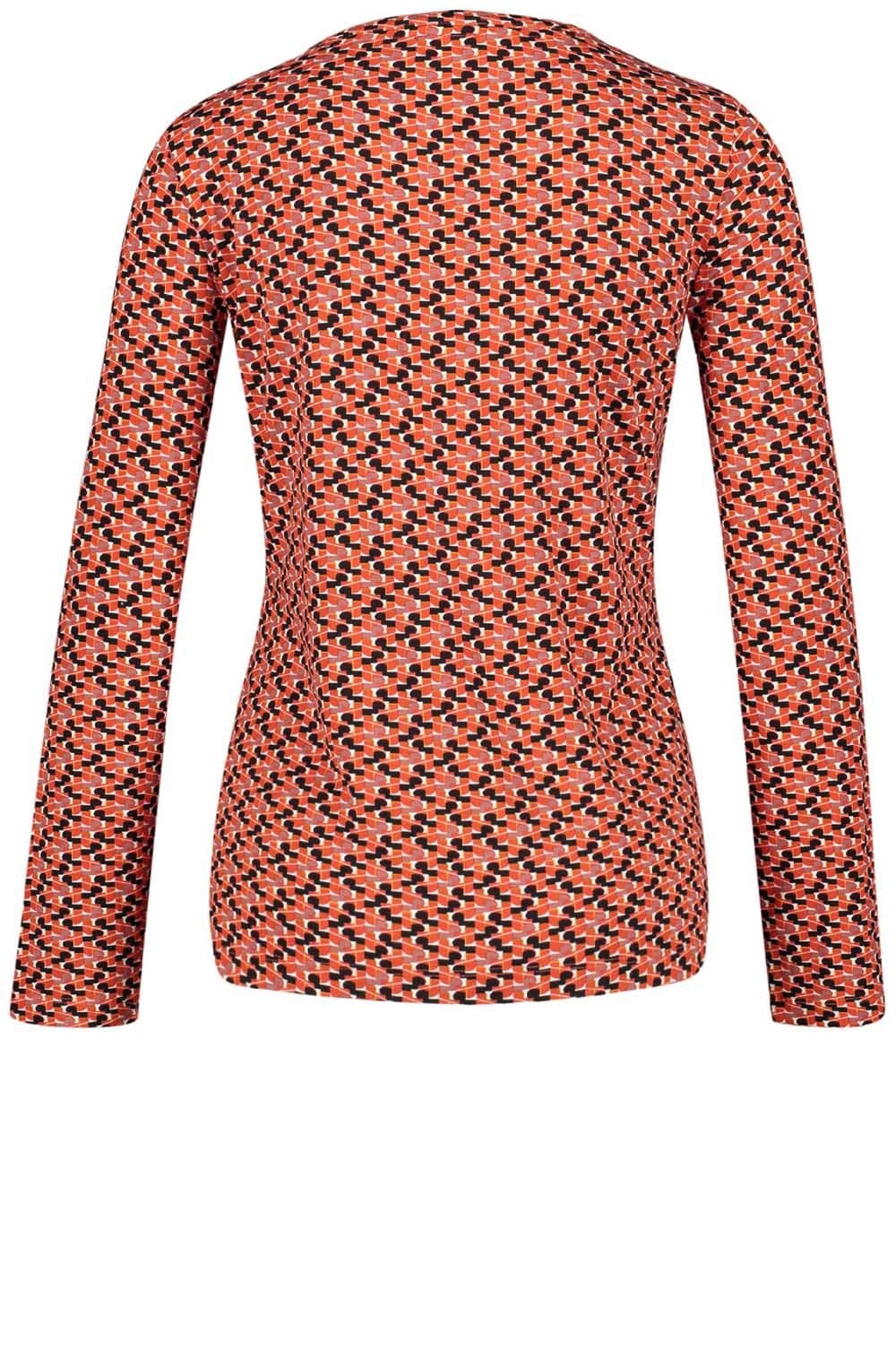 Red Patterned Jersey Top