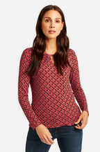 Red Patterned Jersey Top