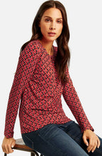 Red Patterned Jersey Top
