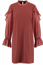 Red Patterned Shift Dress