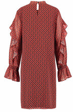 Red Patterned Shift Dress