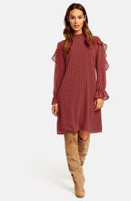 Red Patterned Shift Dress