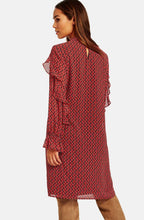 Red Patterned Shift Dress