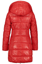 Red quilted coat