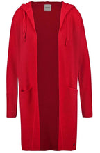 Red Ribbed Knit Cardigan