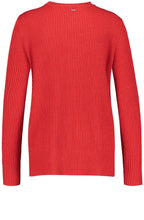 Red Ribbed Knit Jumper