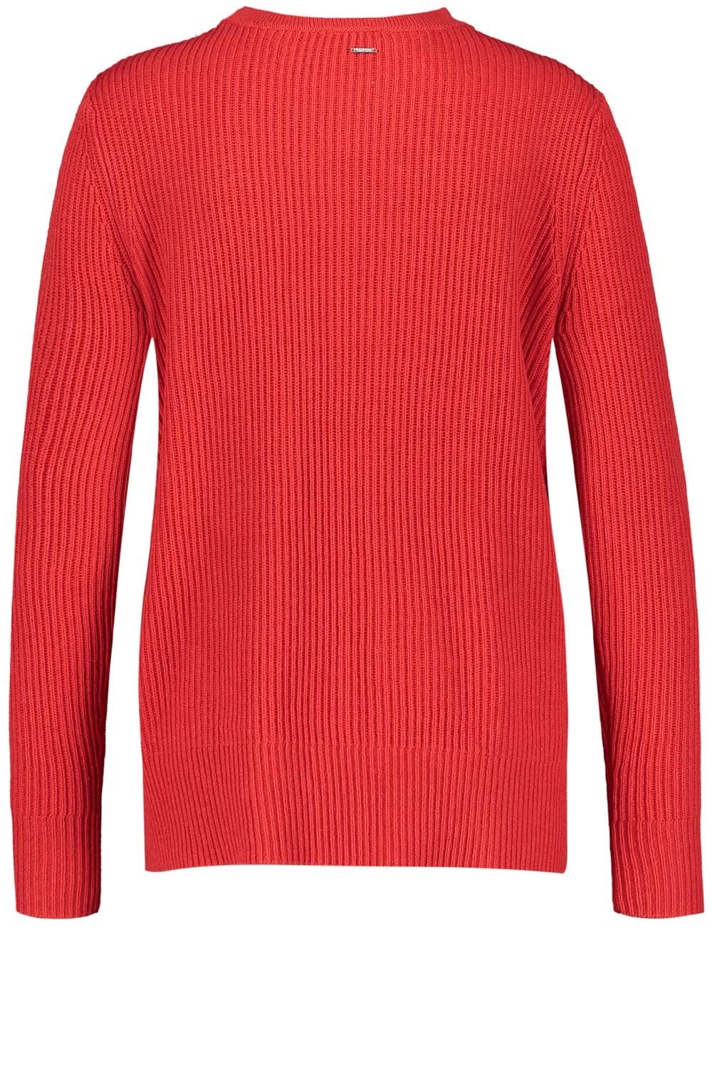 Red Ribbed Knit Jumper