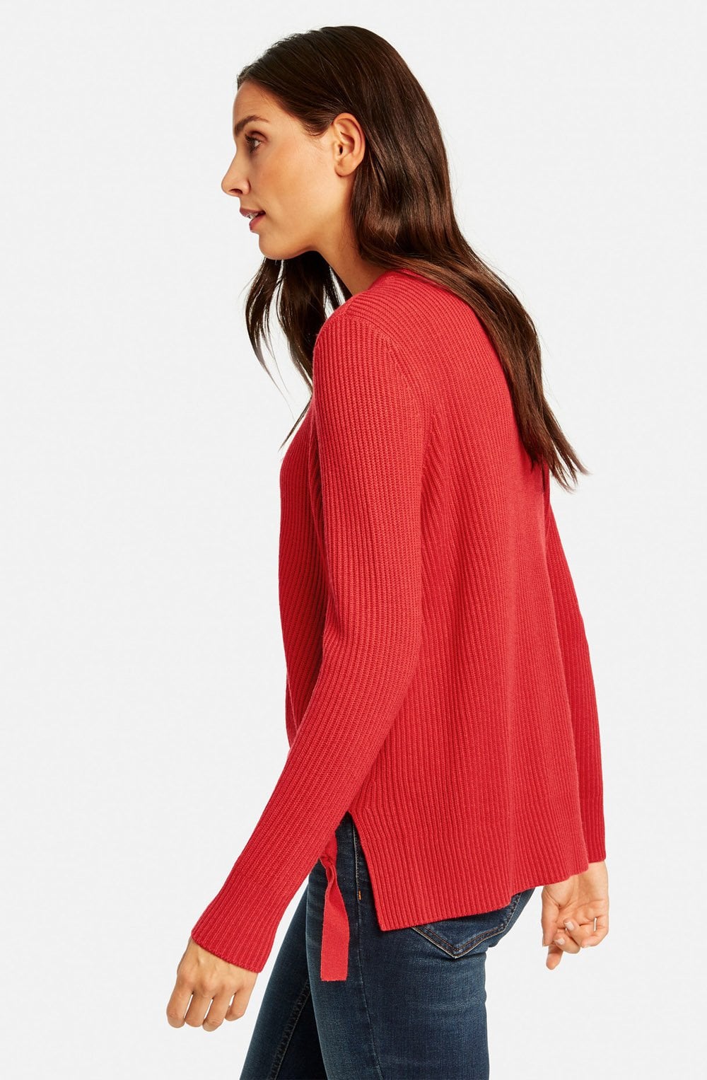 Red Ribbed Knit Jumper
