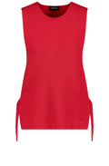 Red Ribbed Knit Slip Over