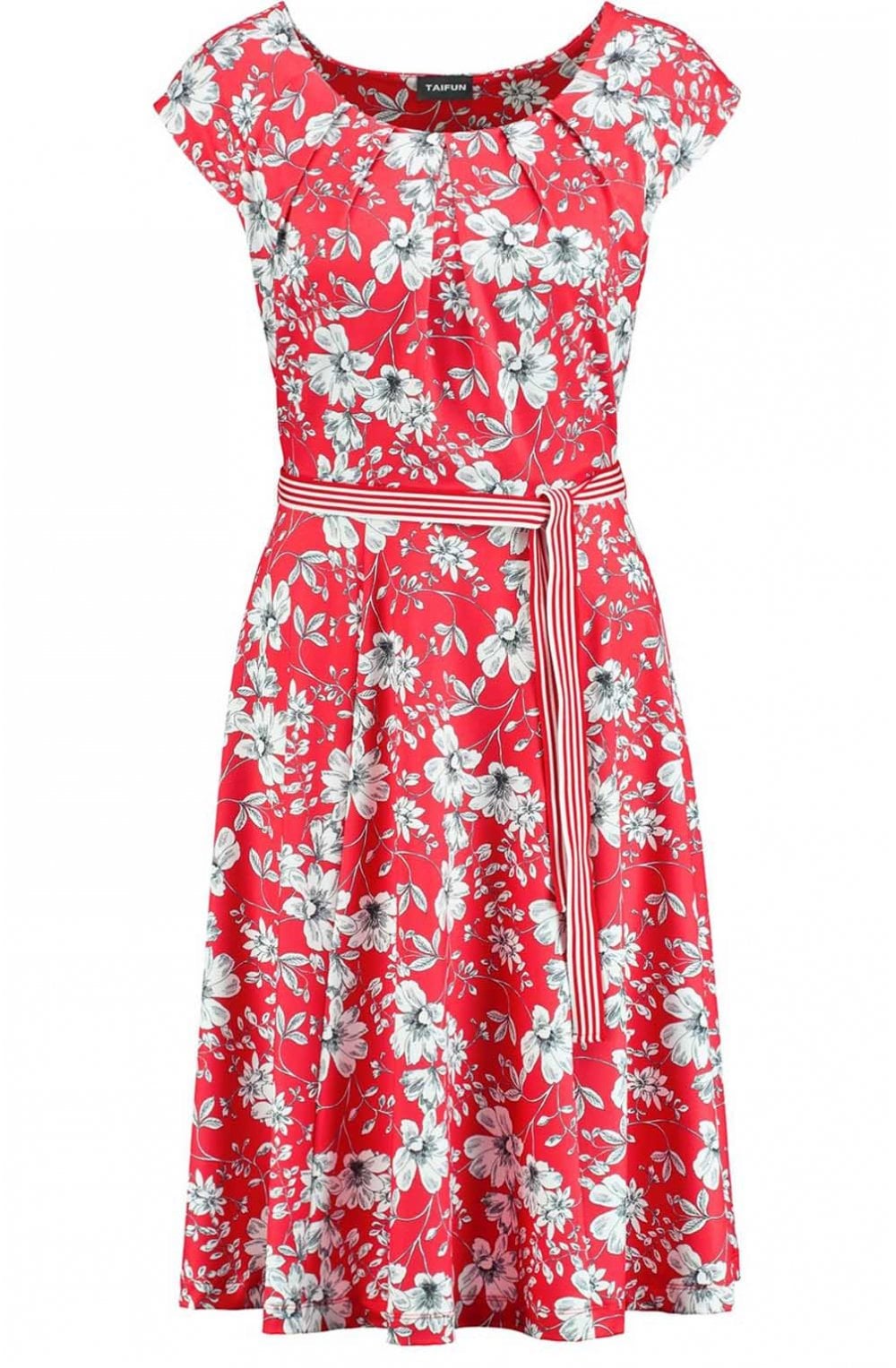 Red & White Floral Dress