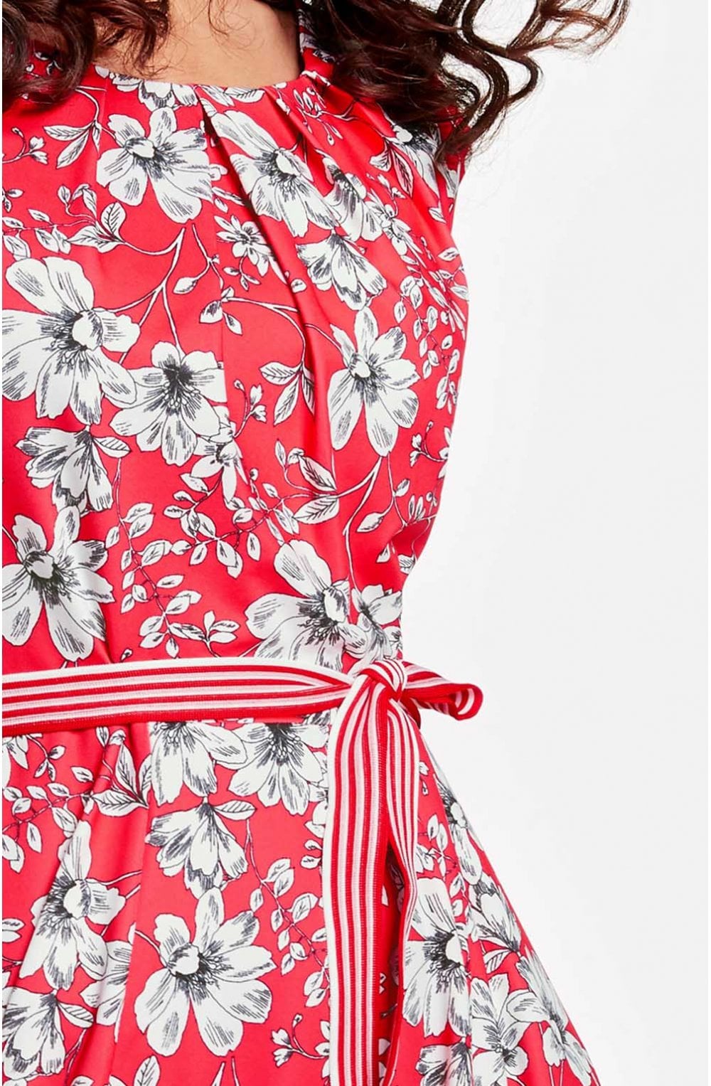 Red & White Floral Dress