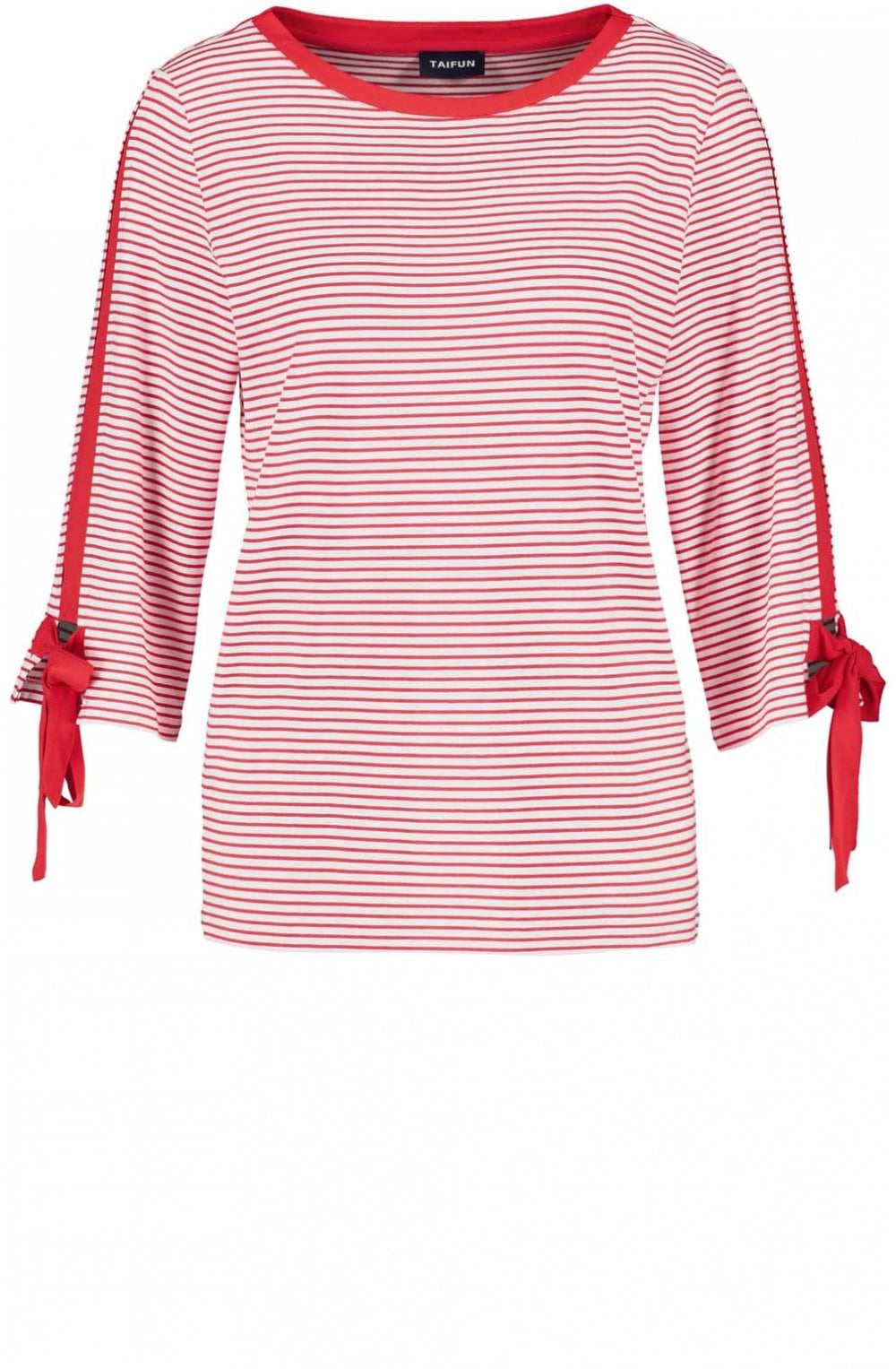 Red & White Striped Jersey Top