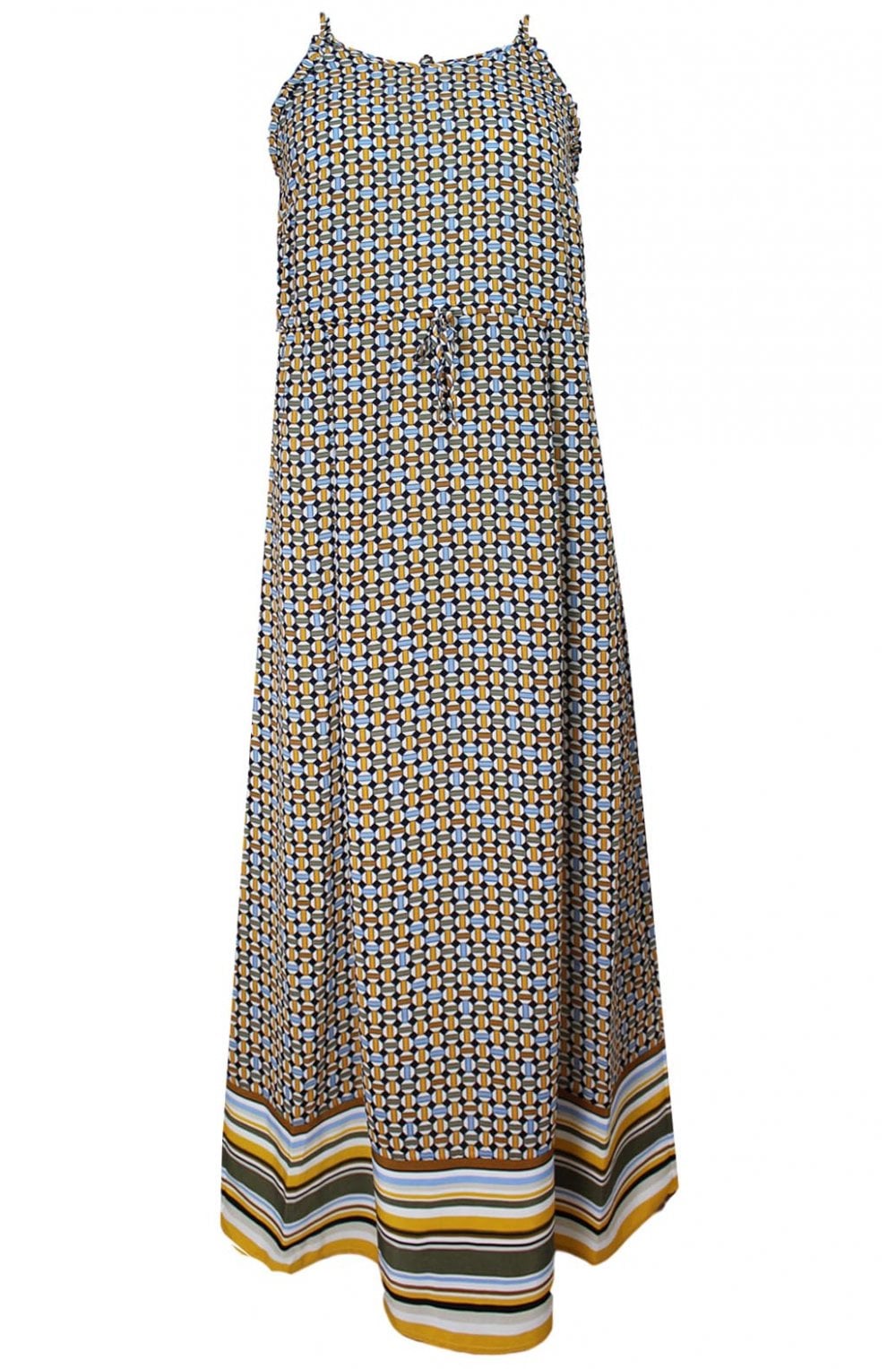 Retro Print Maxi Dress