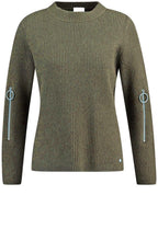 Ribbed Knit Khaki Sweater