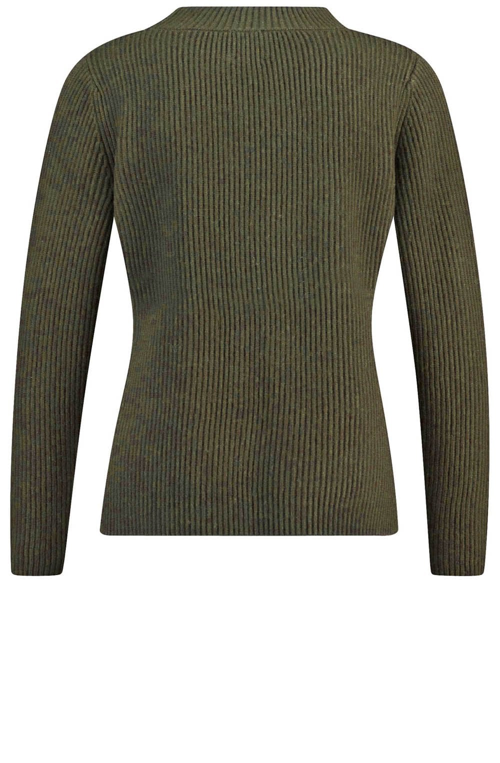 Ribbed Knit Khaki Sweater
