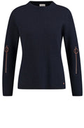 Ribbed Knit Navy Sweater