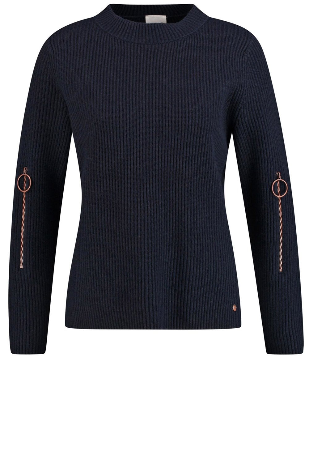 Ribbed Knit Navy Sweater