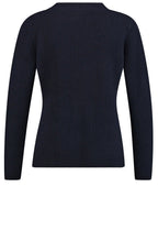Ribbed Knit Navy Sweater
