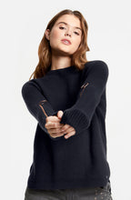 Ribbed Knit Navy Sweater