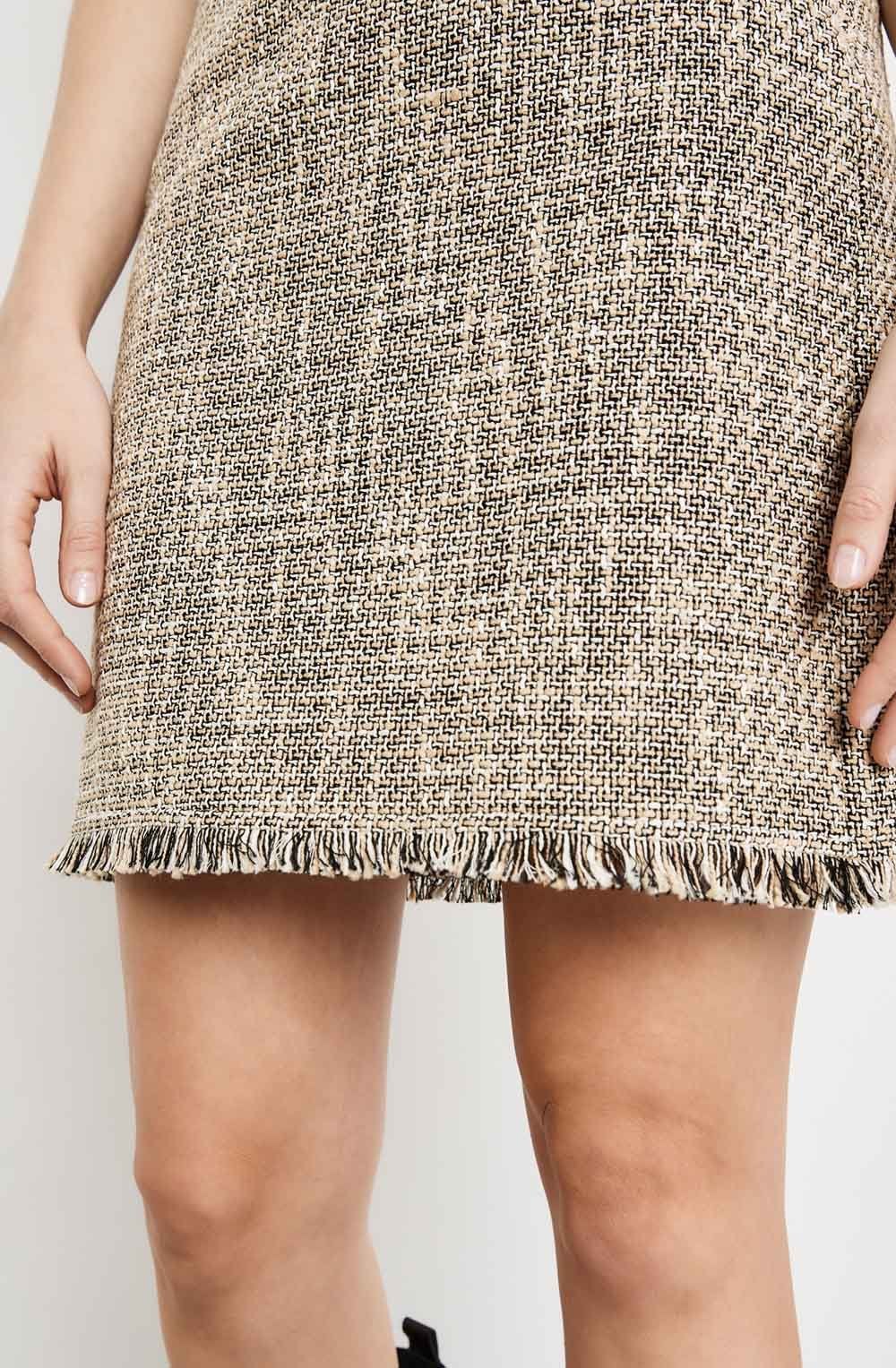 Roasted Hazel Frayed Edge Skirt