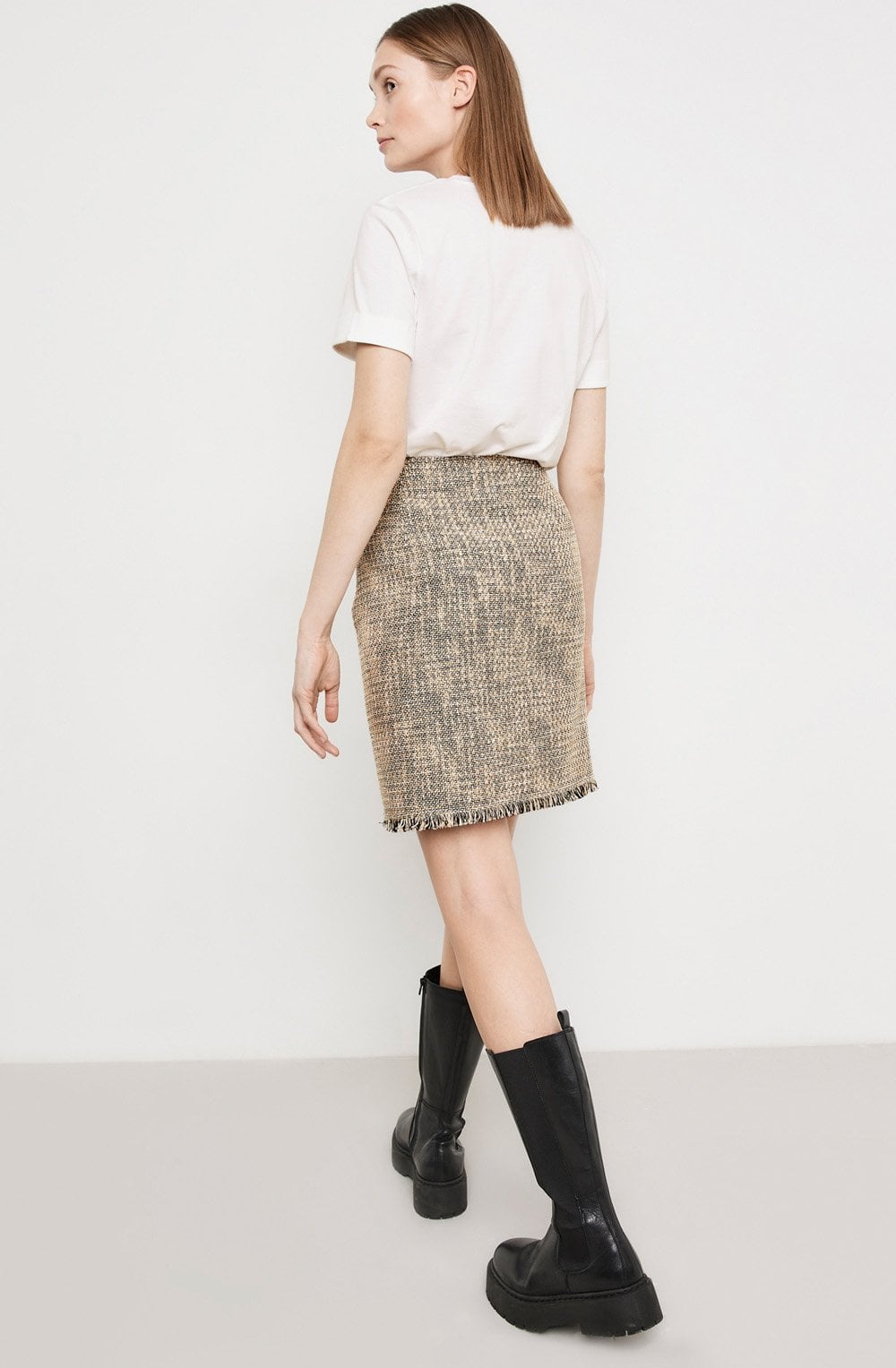 Roasted Hazel Frayed Edge Skirt
