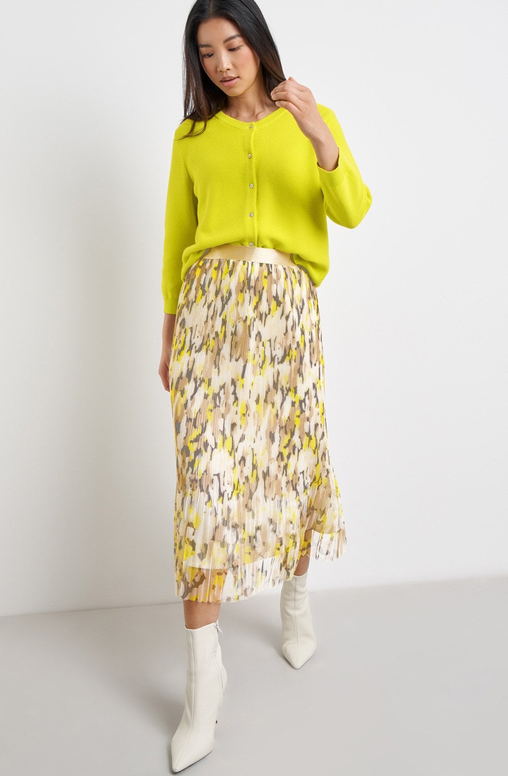 Roasted Hazel Semi Sheer Lined Midi Skirt