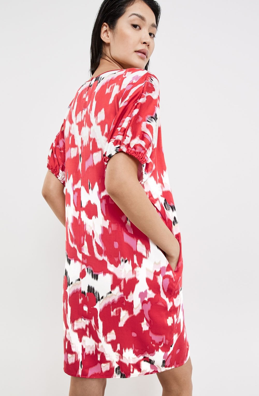 Rose Kiss Casual Satin Dress