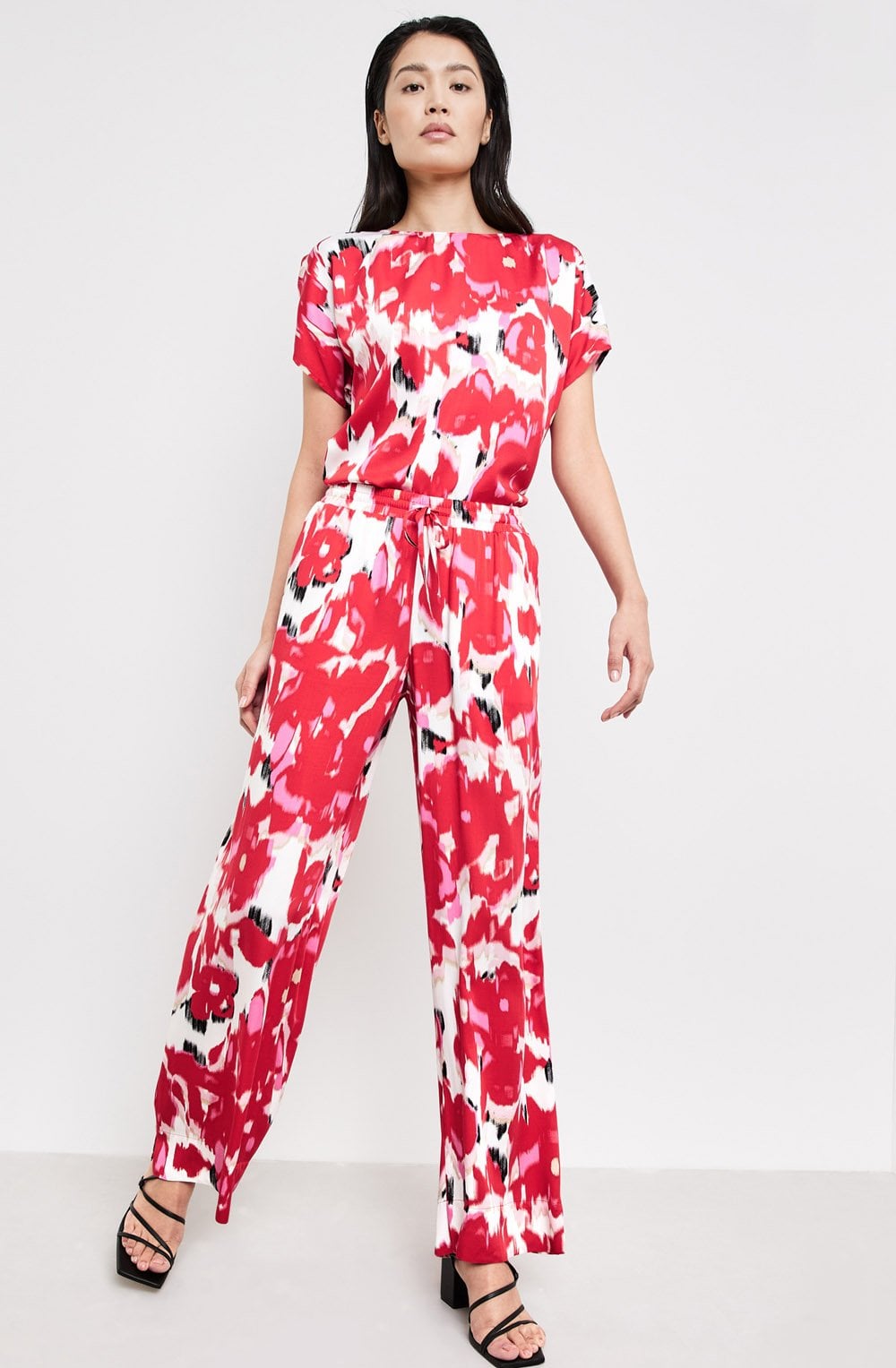 Rose Kiss Silky Palazzo Trousers
