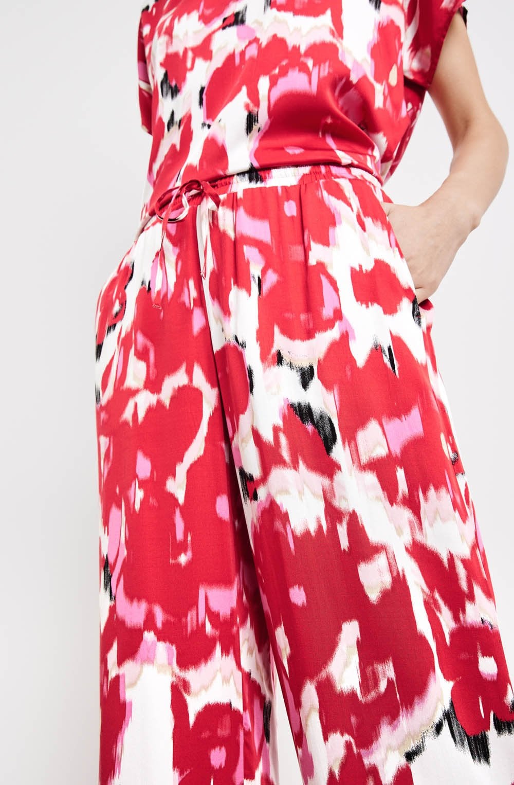 Rose Kiss Silky Palazzo Trousers