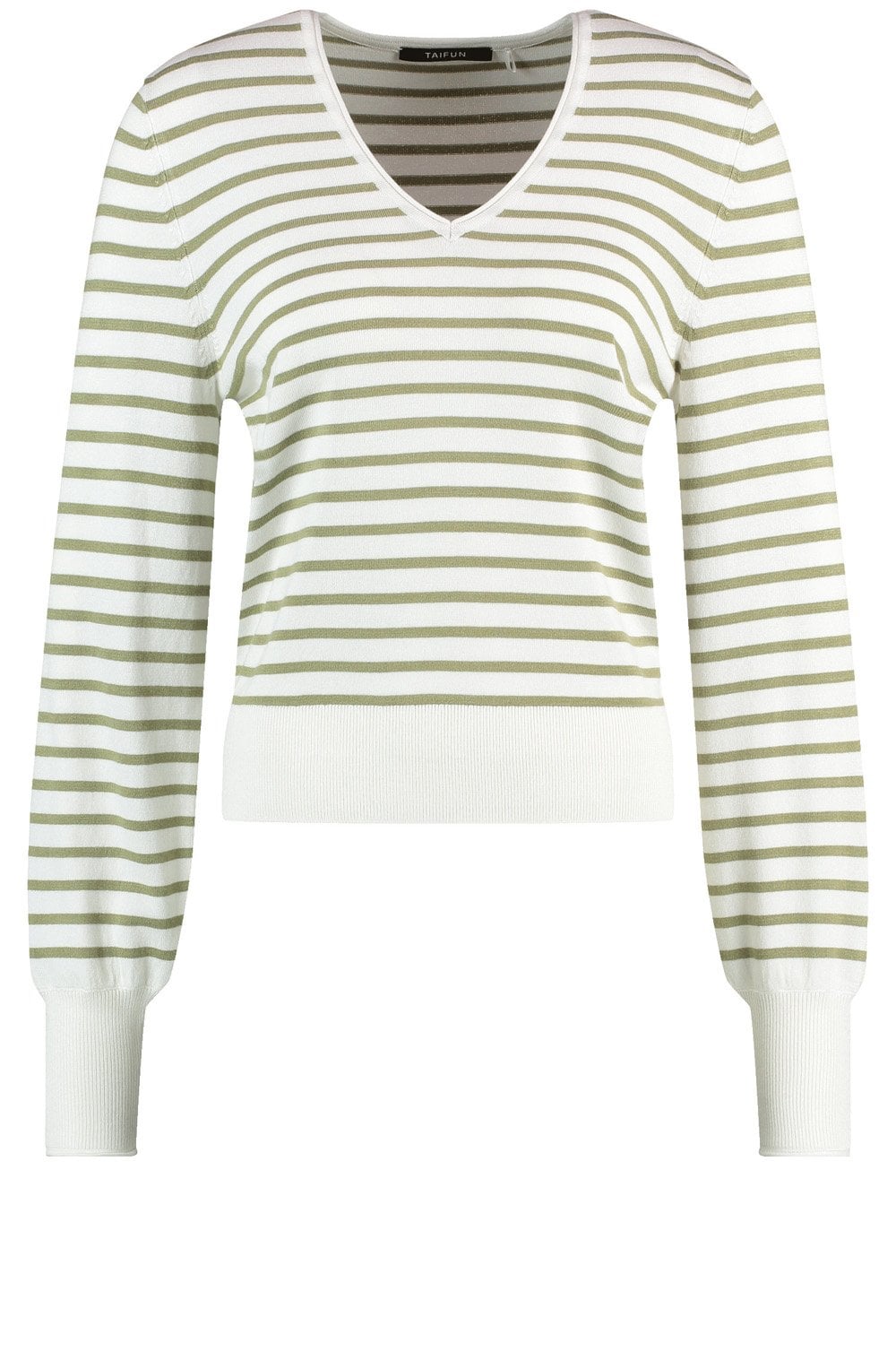 Sage Green and Off White Fine Knit Sweater
