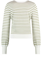 Sage Green and Off White Fine Knit Sweater