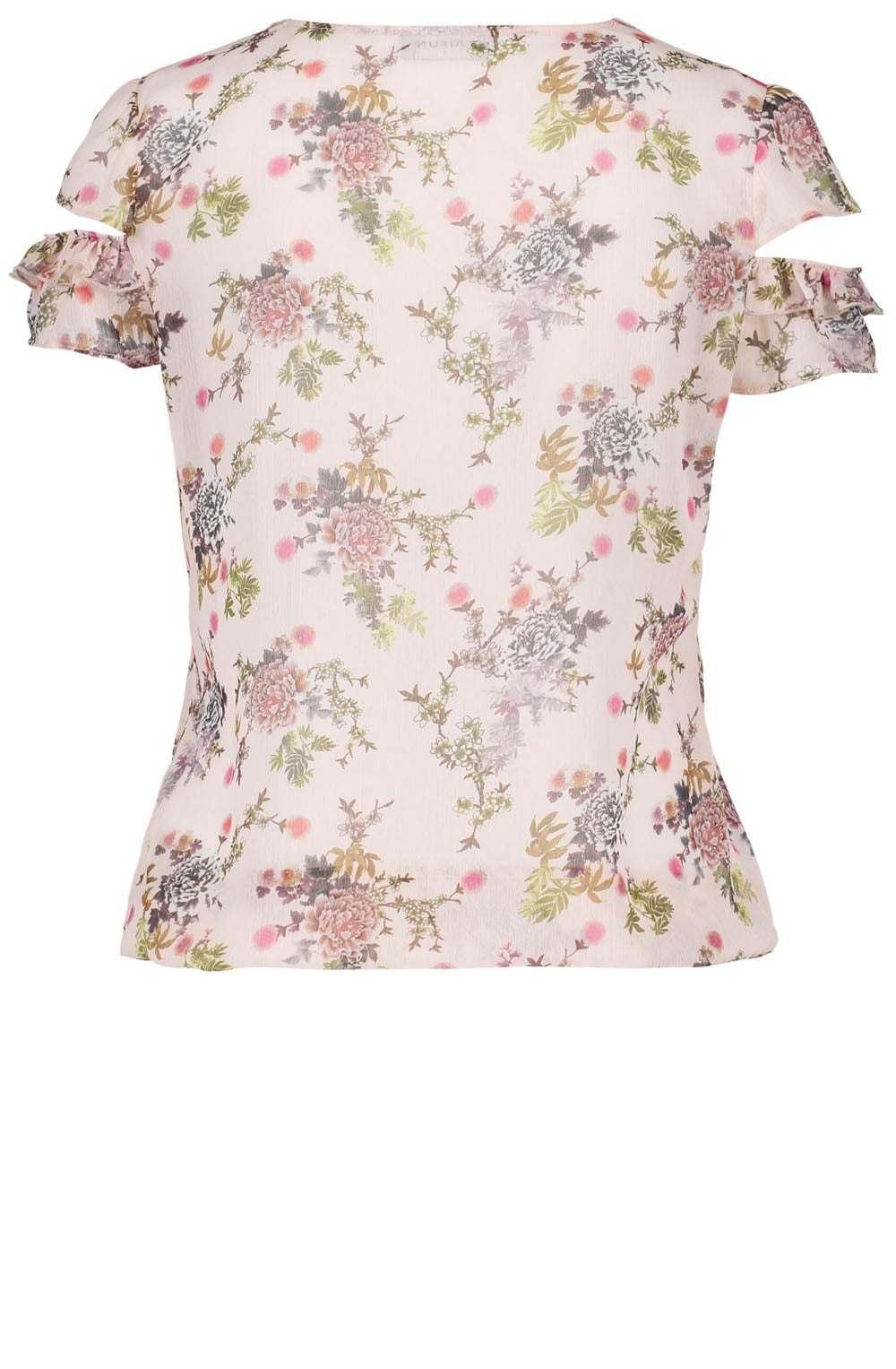 Sheer Floral Chiffon Blouse