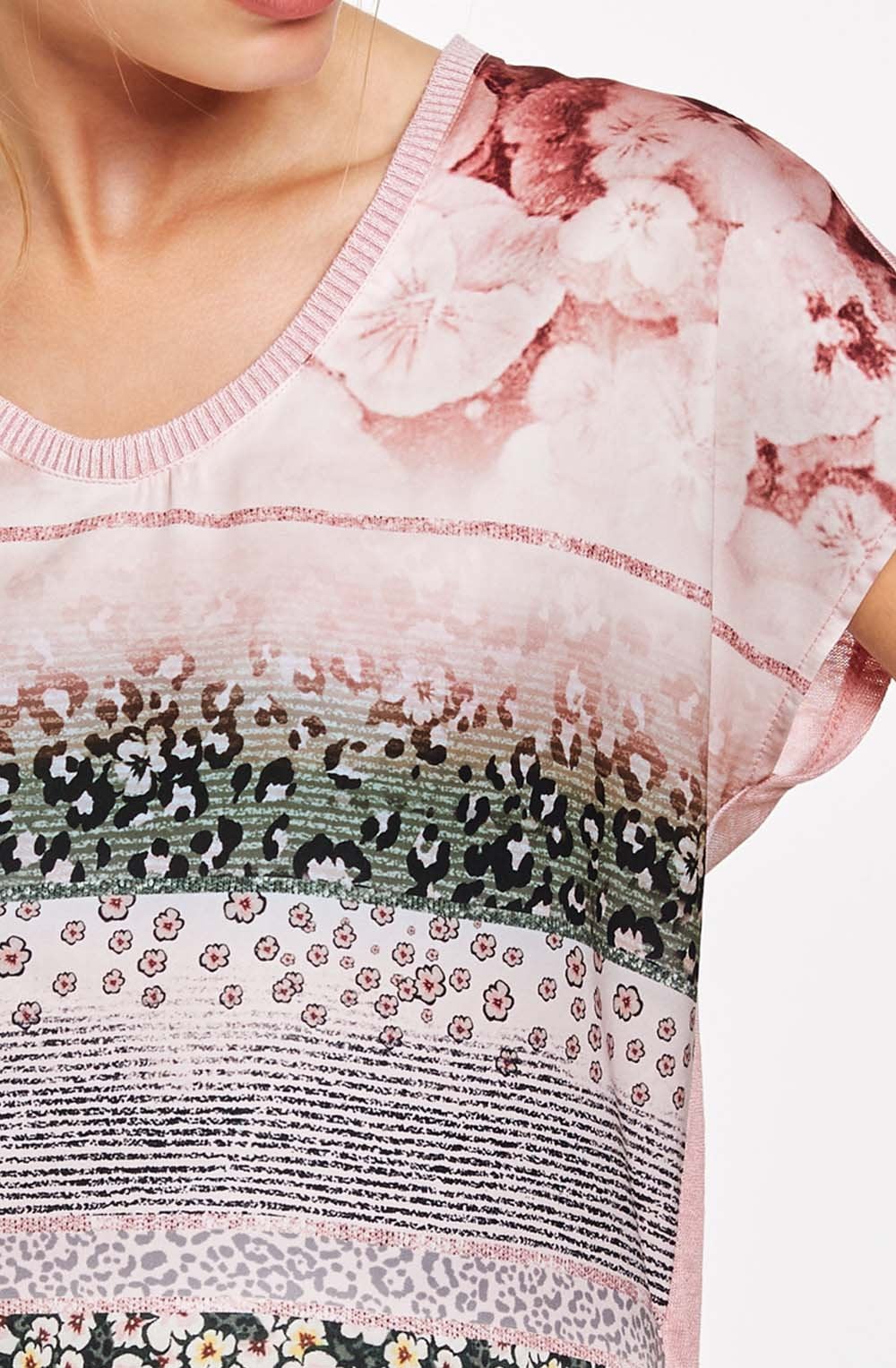 Silky Floral Front Design Top