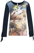 Silky Patterned Front Top