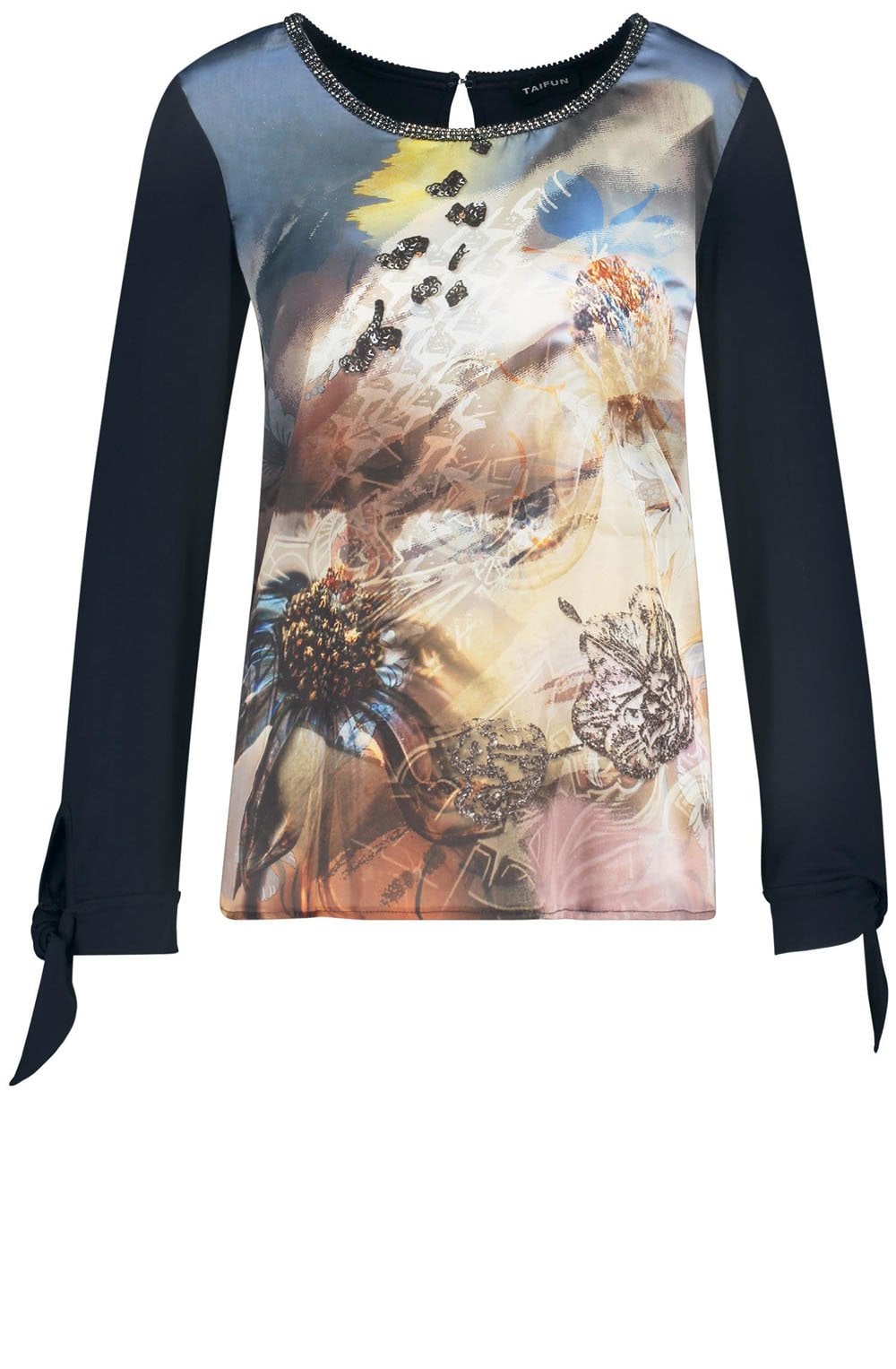 Silky Patterned Front Top