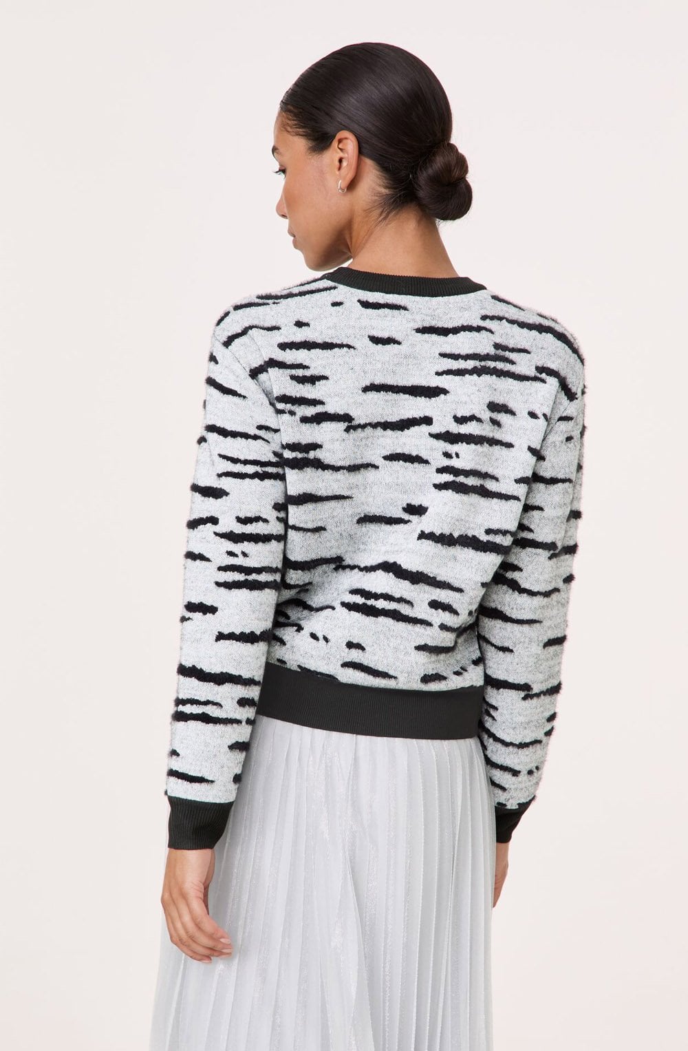 Silver Shimmer Jumper With Fluffy Details