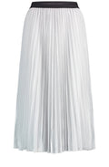 Silver Shimmer Pleated Maxi Skirt