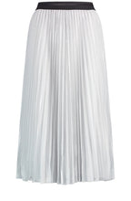 Silver Shimmer Pleated Maxi Skirt