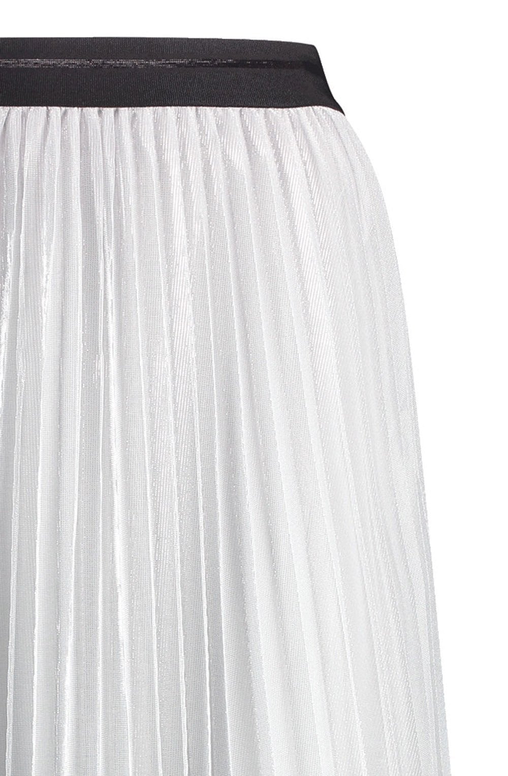 Silver Shimmer Pleated Maxi Skirt