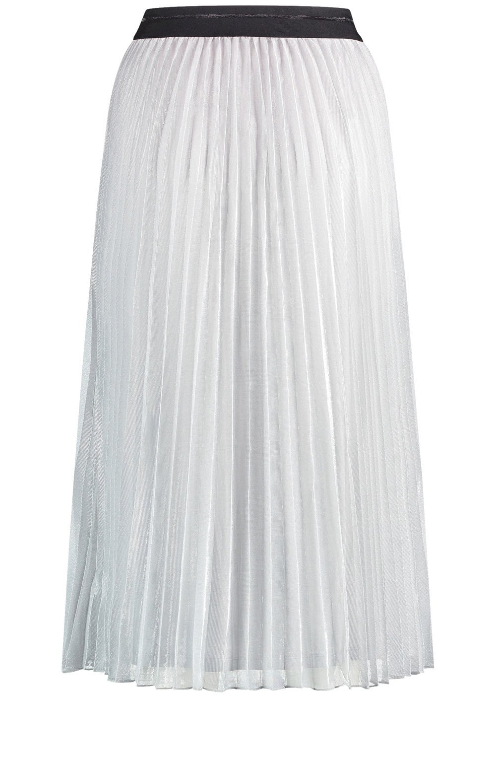 Silver Shimmer Pleated Maxi Skirt