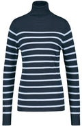 Smokey Topas & Navy Striped Jumper